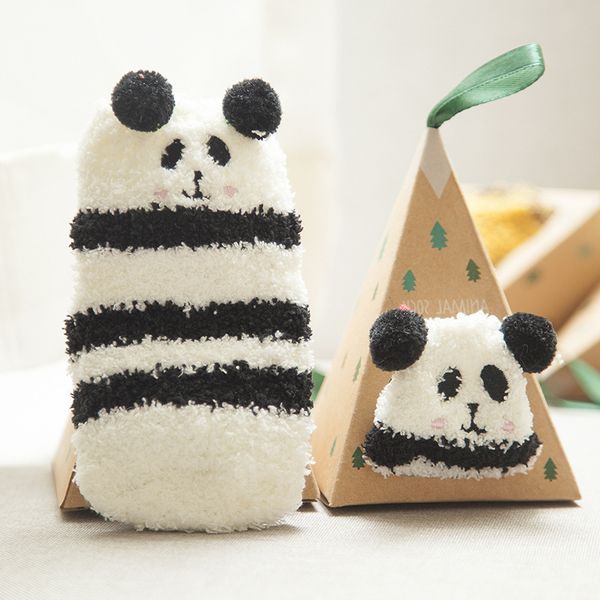 

and baby 10cm spring winter children cartoon animal bear cats owl christmas warm gift anti-skid floor child girl boy boxed socks