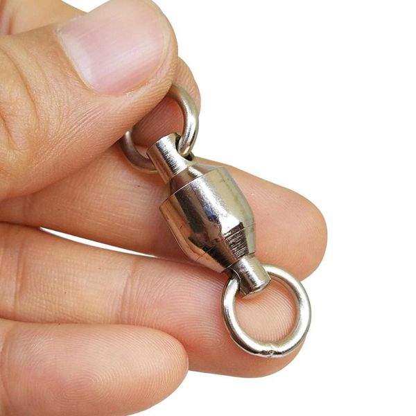 

infof 500/1000-pieces swivels fishing ball bearing swivel with solid rings #0-#10 carp fishing connector swivel hook