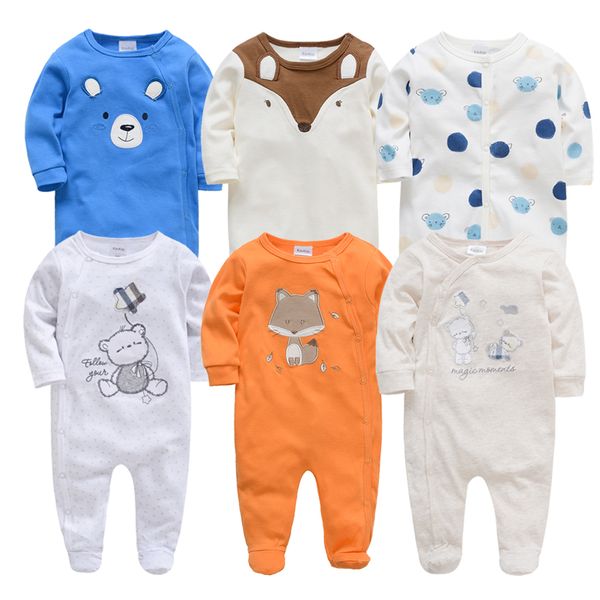 

kavkas 6 pcs/set baby rompers roupa de bebes newborn baby boys girls clothes summer cotton romper 3m infant clothing 201029, Blue
