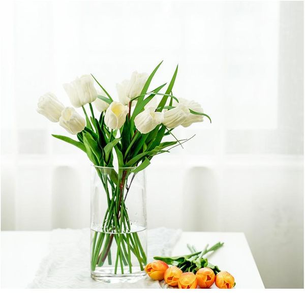 

2/5pcs new tulip artificial flower real touch flower bouquet fake flowers use for wedding home decoration diy gar jllvzb