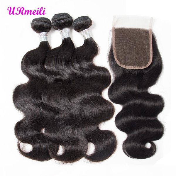 

brazilian body wave virgin hair bundles with 5x5 lace closure 10a grade body wave human hair 3 4 bundles with closure dhgate hair, Black;brown