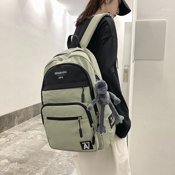 

backpack female tooling trendy men large capacity college school backpacks for teens women waterproof bags girls 20211