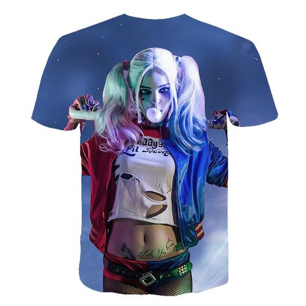 

новый 3d harajuku мультфильм harley quinn t рубашка футболка кино самоибидная рубашка смешные женские клоун футболка мужчины и женщины top b
