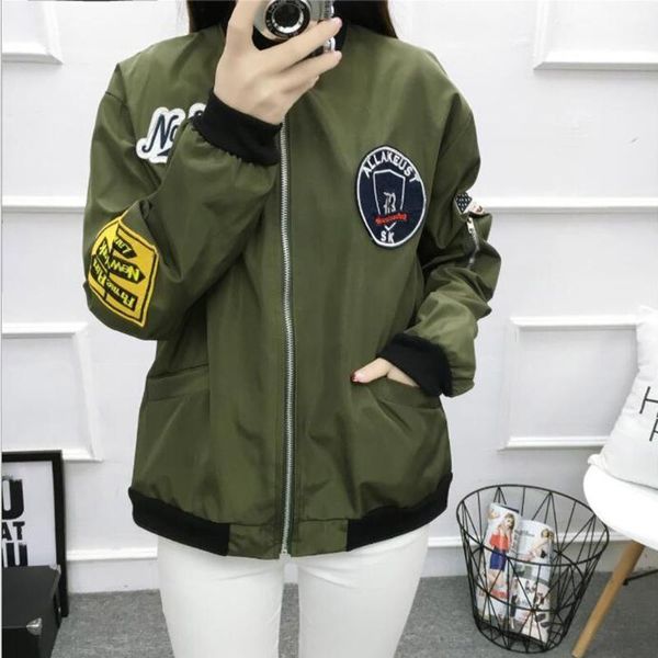 

jaycosin jacket women 2020 autumn long sleeve o-neck windbreaker outwear baseball women's jackets coats chaquetas mujer 19jul231, Black;brown