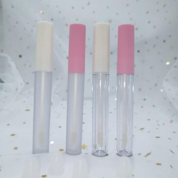 

50pcs empty clear 3ml empty lip gloss tube elegant frosted plastic liquid lipstick container diy round lipgloss bottle