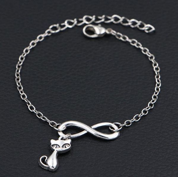 

factoryft6jcharms infinity antique 2020 new cat animal silver diy handmade bracelet women fashion jewelry