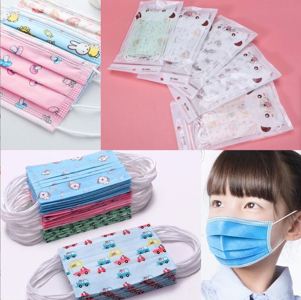 

mouth child package designer facemask masks fashion retail face children 3layers disposable kids kid protective mask in ship dhl 8hours kwqh