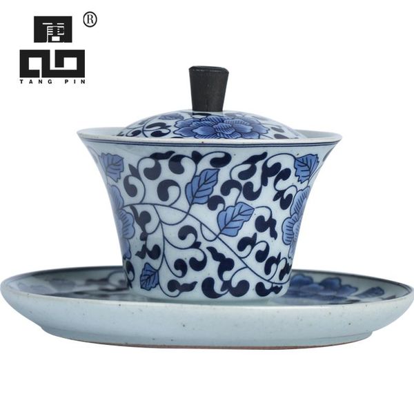 

tangpin blue and white ceramic tureen porcelain gaiwan with holder chinese kung fu tea sets drinkware tangpin blue and white qylqxp mywjqq