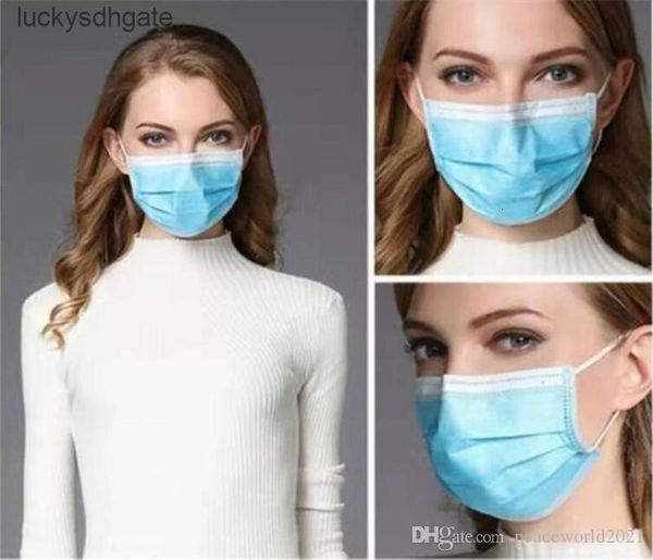 

disposable face 3-layers 50pcs/lot mouth non non-woven woven anti-dust anti-bacterial earloops breathing safety masks in stock