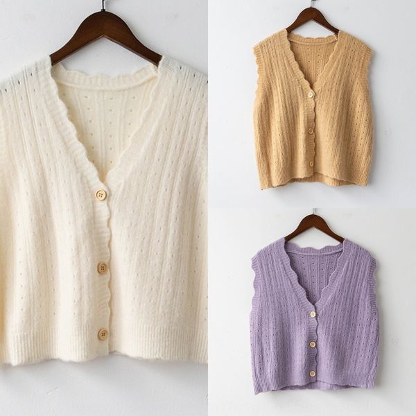 

bizheng] сладкие сокращения кружева вязаного жилета для женщин возраста 2020 женского женского жилета женского жилет кружево осенью новый к, White;black