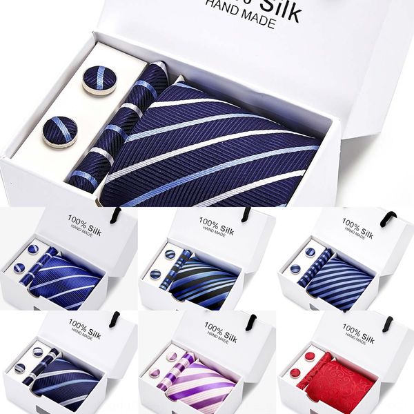

d2ar necktie box towel business suit pocket men's pure color stripes, Black;blue
