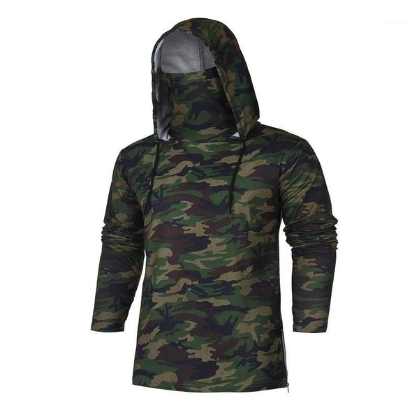 

hoodies sweatshirt for mens casual long sleeve camouflage sweatshirt hip hop streetwear large open-forked hooded1, Black