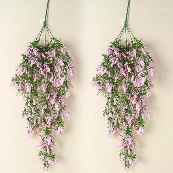 

plants romantic artificial home decor simulation lavender garland ivy flower vine wall hanging party leaves gifts wedding stamen1