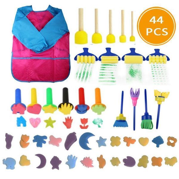 

gift sets 44pcs washable sponge painting brushes kid paintbrush draw art graffiti supplies h05b1