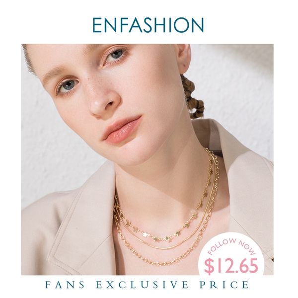 

enfashion boho multi-layer star chain choker necklace women gold color stainless steel necklaces fashion jewelry ketting p193035 y200730, Silver