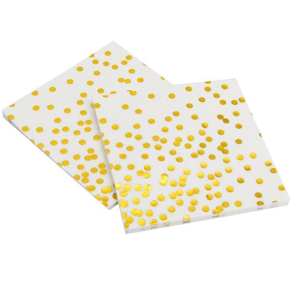 

dot 1 napkin pack/set paper gold silver party 100% virgin wood paper napkin for wedding baby birthday home decoration su