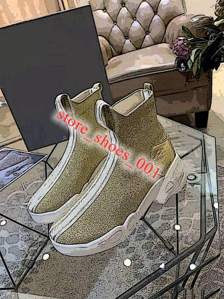 

2020 fashion casual speed women chaussette luxurys design luxe sneakers socks shoes two black golden colors, Black;red