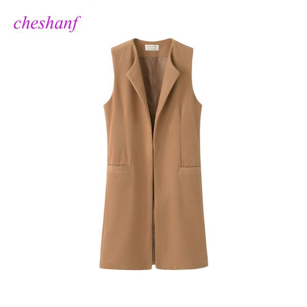 

women autumn spring wool blend vest waistcoat lady office wear long waistcoat women coat casual sleeveless vest jacket plus size 1023, Black;white