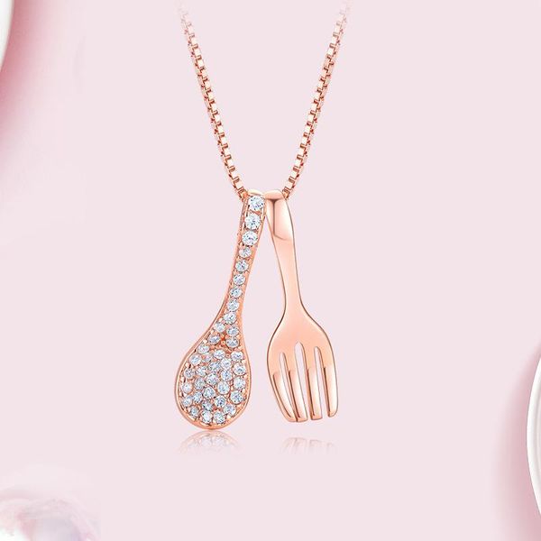 

xiaoboacc корейской версии ложка вилка ожерелье ключицы цепи, Silver