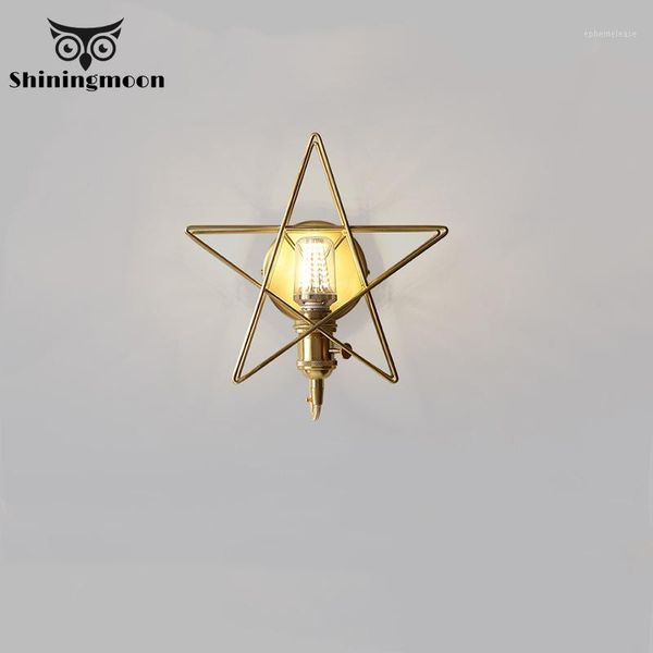 

luxury asian led wall lamp modern copper star balcony aisle decor wall sconce lamp bathroom living room indoor lighting lustre1
