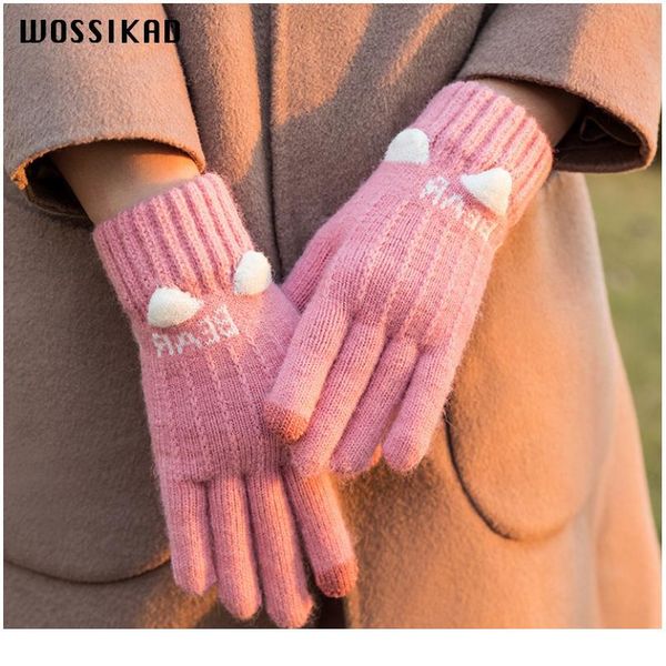 

touch screen gloves winter cashmere lining keep warm guantes women couple gloves handschoenen christmas present drop jllmzl, Black