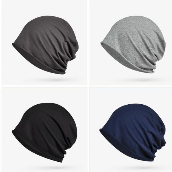

cokk hats beanies for men women autumn summer beanie cotton solid color elastic bonnet hip hop baggy cap male female swy qyluwo, Blue;gray