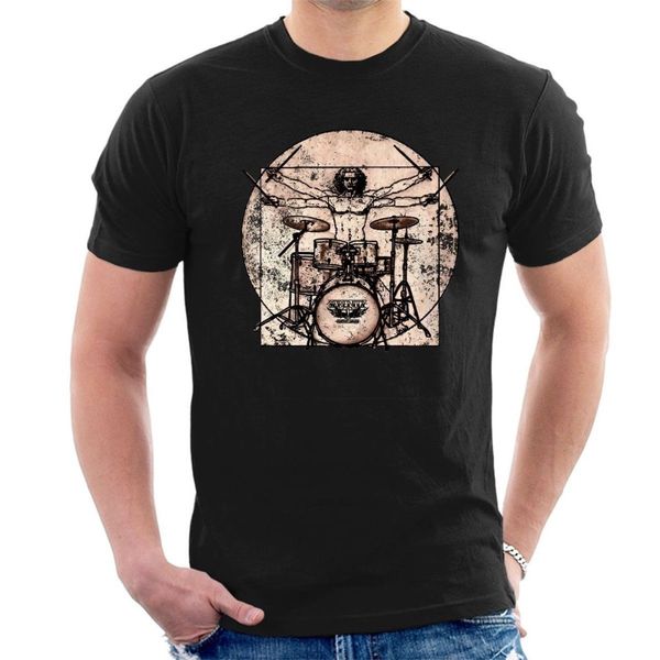 

fashion vitruvian drummer t-shirt leonardo vinci funny tee drums a02 men's tees sport hooded sweatshirt hoodie