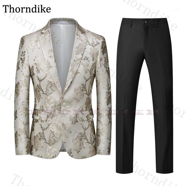 

thorndike new embroidery men suits notched lapel formal wedding suit for men fashion 2 pieces sets groom tuxedos (jacket+pants)1, White;black