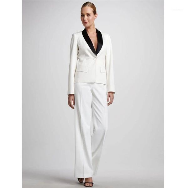 

new one button black lapel womens business suits autumn ladies winter formal suits office uniform female trouser1, White