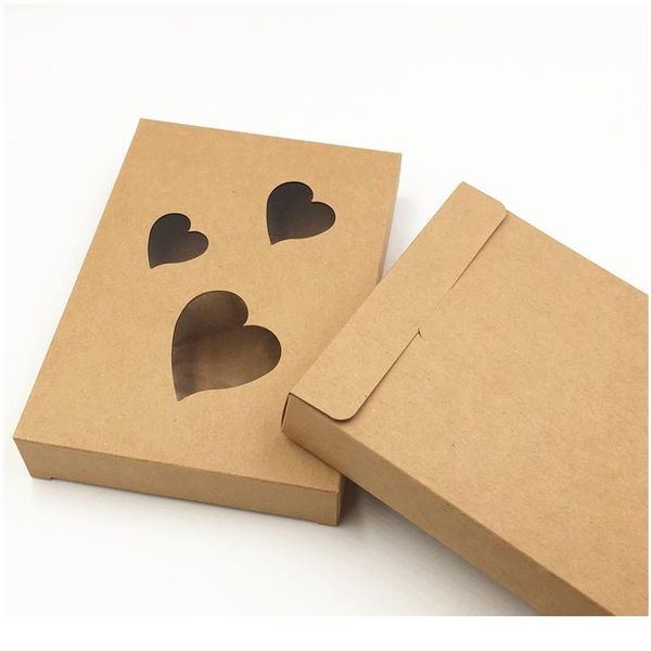 

10pcs diy vintage kraft box with window paper gift box cake packaging for wedding home party muffin packaging christm jllffd