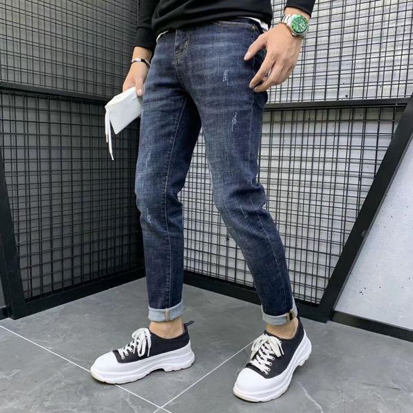 

xz701253 fashion men's jeans 2020 runway european design party style men's clothing1, Blue