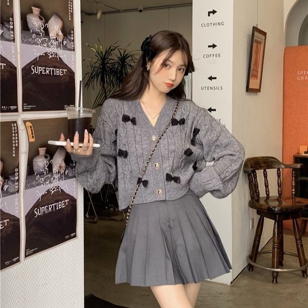 

soft waxy sweet sweaterbutterfly sweatergirl bow knitted sweater cardigan 13656 soft waxy sweet coat sweaterbutterfly sweatergirl bow knitte, White;black