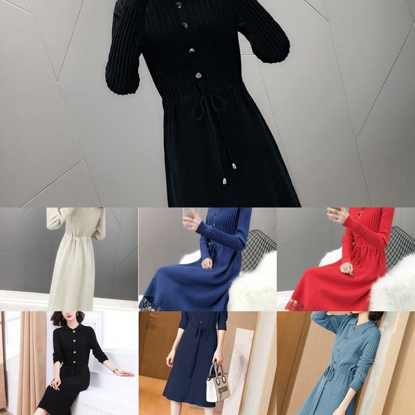 

gvxve 2020 multiple knitted dress bottoming shirt korean version waist closing women 2020 multiple knitted women's women's bottomi, White;black