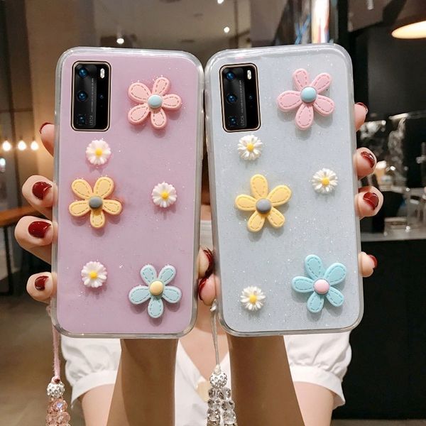 

luxury flower transparent mobile phone case for samsung a50 70 51 71 80 note9 note8 s20uitra 90 10 a21s the soft cases