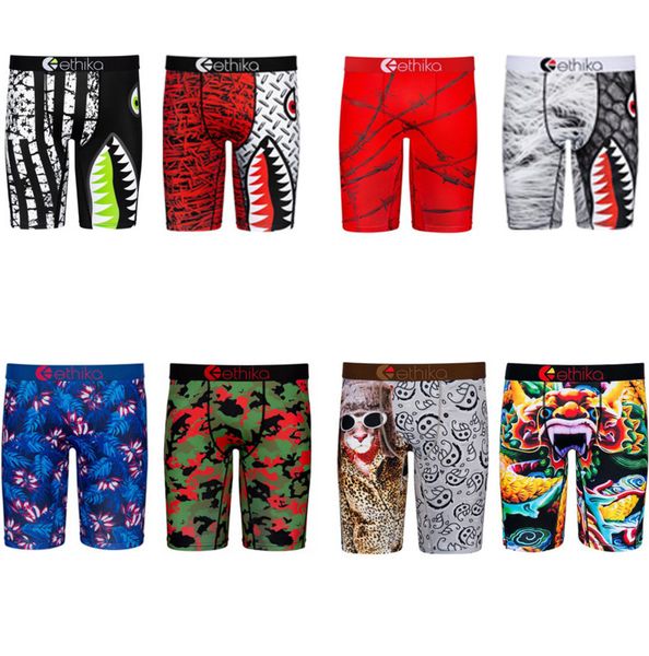 

ethika designer men shorts pants ethika print men boxers underwear sports hip hop rock popular fashion quick dry panties wholesale dhl b109, White;black