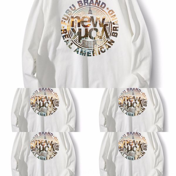 

spring t-shirt sweater versatile fashion printed crew neck sweater men's long sleeve long sleeve men's t-shirt trendy big size bt8, Black