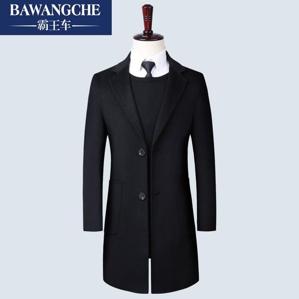 

men's wool & blends overlord qiu dong the young college students do double-sided velvet coat jacket wholesale, Black