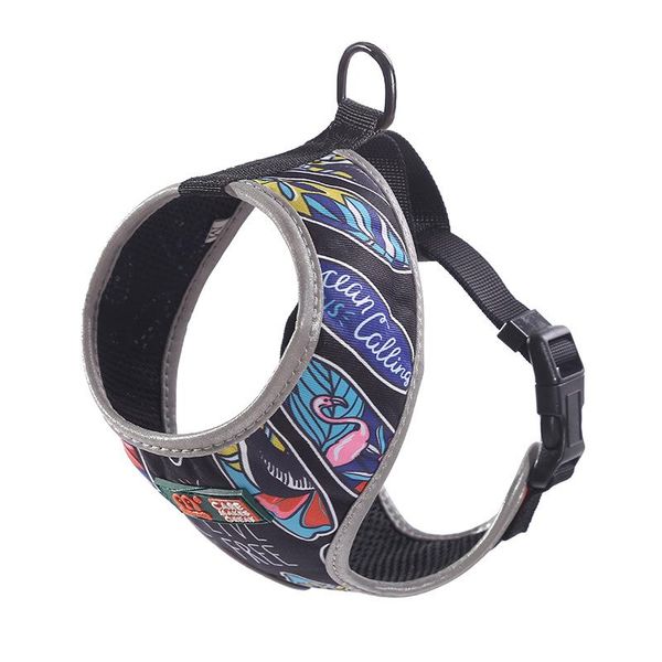 

nylon dog cat harness печатный французский бульдог harness щенок маленьких собак шлейки vest pet принадлежности jllawg sinabag