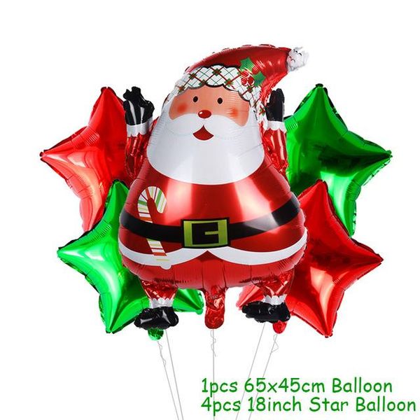 

5pcs set christmas red green foil balloons natal santa claus snowman balloon christmas decorations for home noel xmas sqcuec