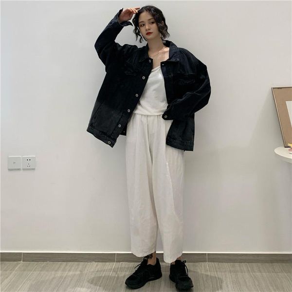 

джинсовая куртка женщин черный сыпучие джинсовые куртки пальто джинсы пальто вскользь harajuku streetwear верхняя одежда женские винтажные д, Black;brown