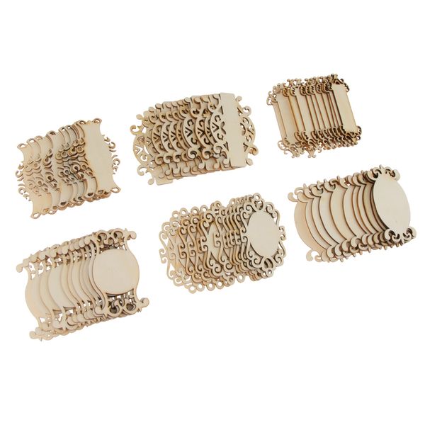 

pieces of 72 unfinished blank mirror wooden slices hanging gift tags home decorations