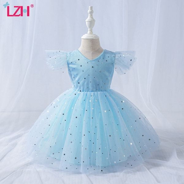 

lzh new infant baby girl dress tulle baptism dresses star sequin printing girls dress 1 year birthday party wedding baby clothes 1023, Red;yellow