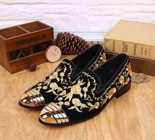 

velvet spring men loafers party wedding shoes europe style embroidered blue red slippers driving moccasins eu38-46, Black