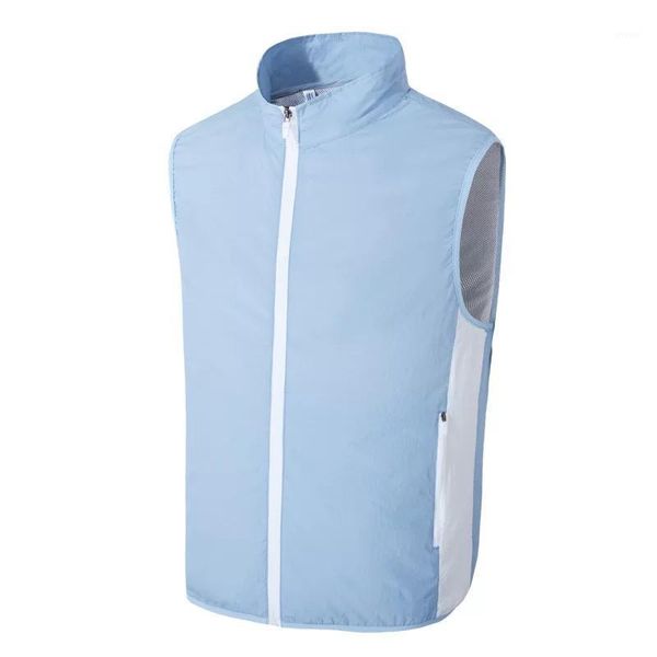 

vest men fan cooling summer air condition jacket men usb outdoor sunscreen skin hiking vest smart clothing1, Black;white