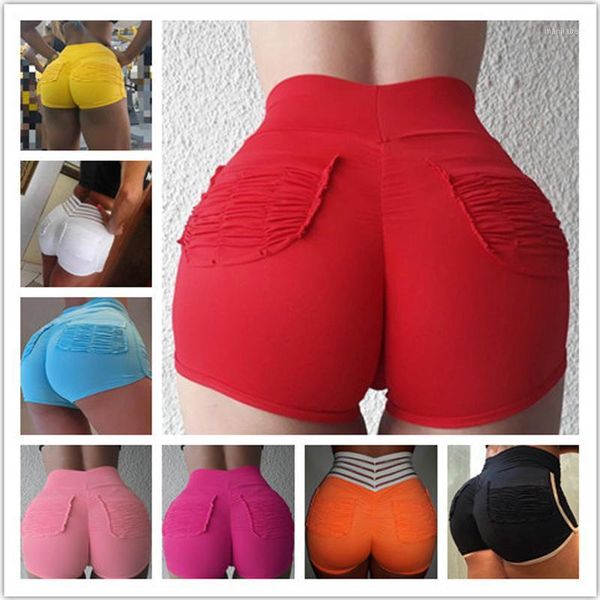 

fashion women shorts for streetwear shrinkage design elastic high waist solid color shorts lady summer casual elasticity1, White;black