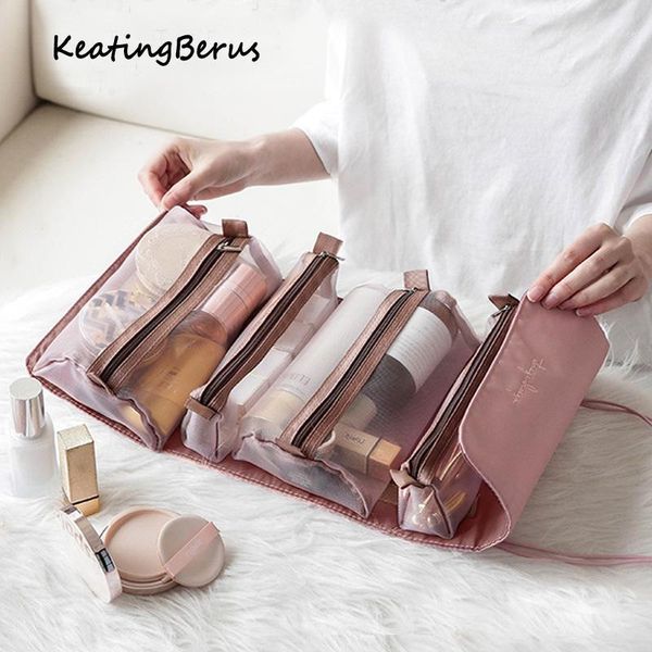 

cosmetic bags & cases 2021 wash folding makeup bag large capacity hanging women beauty case travel organizer toiletry bag1