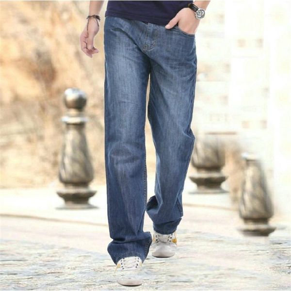 

2020 spring new casual pants men's loose straight jeans men's plus fertilizer xl large size 28-441, Blue