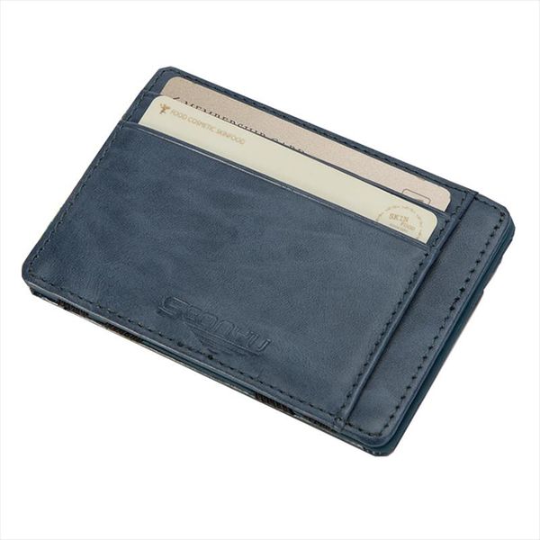 

new fashion mini mens leather magic wallet women slim purse small credit card holder for man 5 colors, Red;black