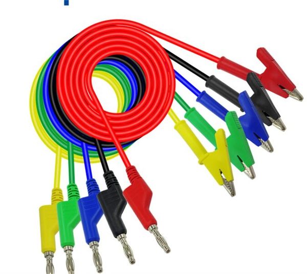 

pure color test line banana plug to alligator clip plug wire family practical gadget multicolor multimeter can be connected new 4 6lq j2