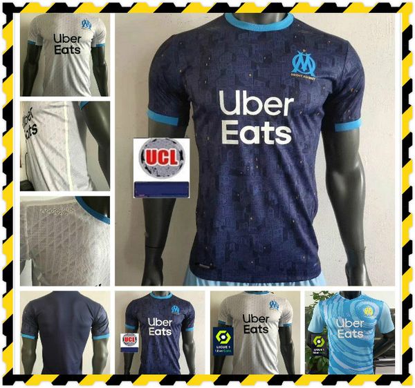 

player version olympique de marseille maillot om soccer jersey 2020 2021 maillot de foot 20 21 payet benedetto sakai kamara football shirt, Black;yellow